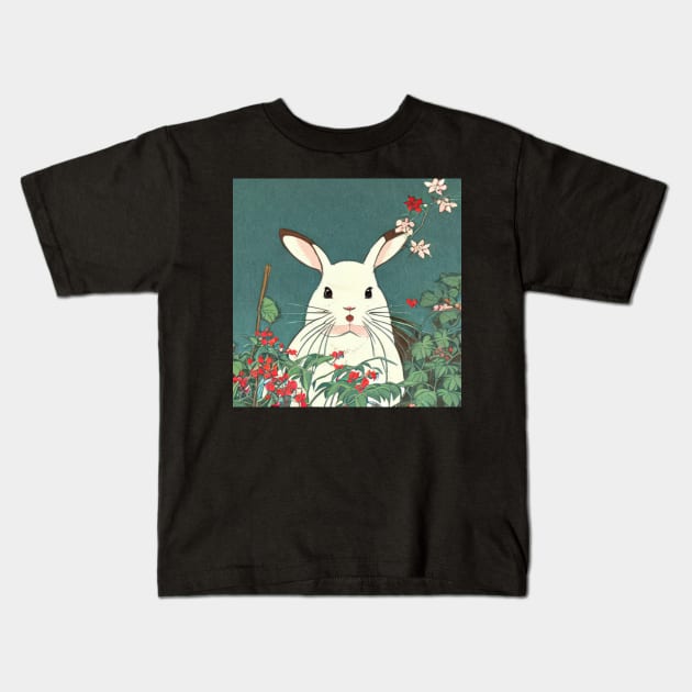 The Californian Flemish Giant Bunny in White Whimsical Animal Kids T-Shirt by wigobun